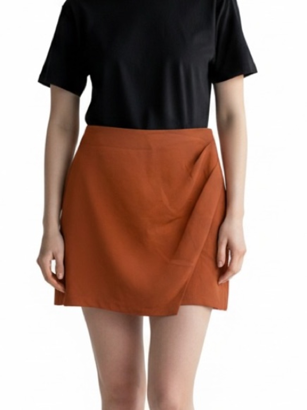 Aritzia Wilfred Angie Wrap Mini Skirt Terracotta